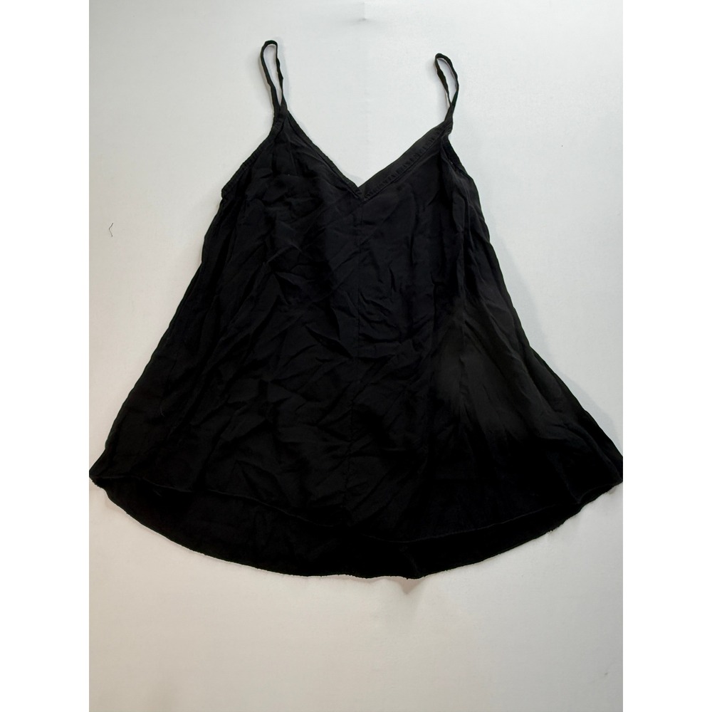 Florencia V-Neck Camisole Silk Tank Top Women Size Medium Black Spaghetti Strap - Picture 6 of 6
